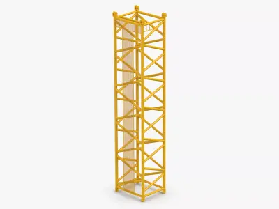 Crane D Intermediate Section 12m Yellow 3D model