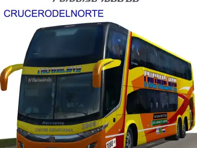 Marcopolo Paradiso 1800DD bus CRUCERODELNORTE Low-poly 3D model