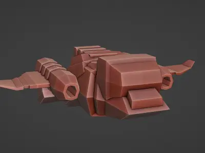 Low Poly Game ready Spaceship Pack Free low-poly 3D model