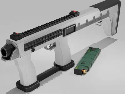 Sci-Fi sub-machine gun model Free low-poly 3D model