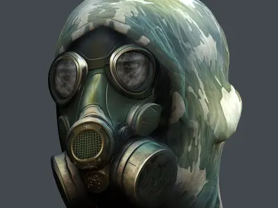 Gas mask helmet 3d model military combat Low-poly 3D model Low-poly 3D model 4