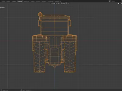 LOW POLY Tractor John Deere 5S Low-poly 3D model