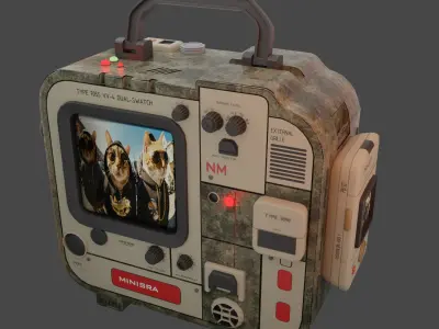 Retro Futuristic Radiation Dosimeter 3D model