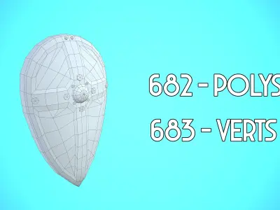 SHIELD 04 - METAL CARTOON STYLIZED Low-poly 3D model