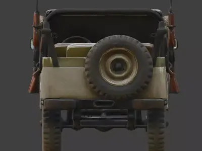 Wild West Sheriff Patrol Jeep Low-poly 3D model