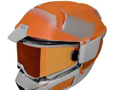 Futuristic Orange Tinted Visor 3D model
