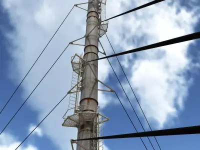 Chimney Factory Low Poly 3d Model Low-poly 3D model