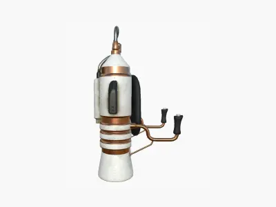 Jetpack E01 White Copper - SciFi Character Design Low-poly 3D model