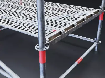 Metal Scaffolding Platform Low-poly 3D model