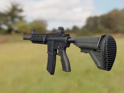 HK416D Assault Rifle Low-poly 3D model