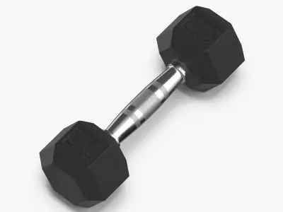 Rubber Dumbbell 3kg 3D model