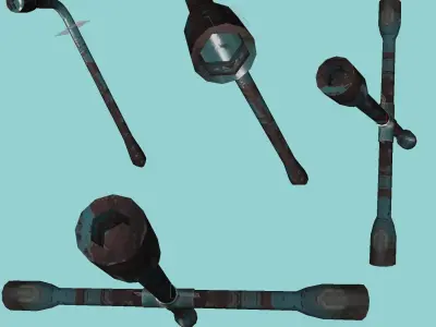 Wheel spanner Free low-poly 3D model