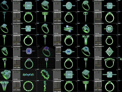 3DM-STL 60 FANCY RING FILES 3D Model Pack