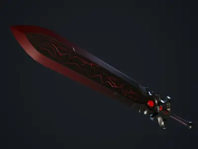 Vampiric Greatsword Low-poly 3D model