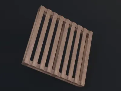 Wooden Pallet - Game Ready - Low Poly PBR 3D Model  Low-poly 3D model