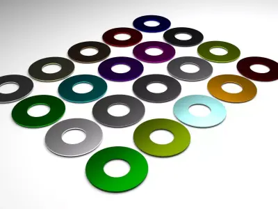 Metal Washer Bolts Set 3D model