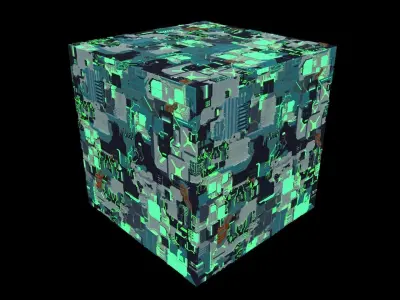 Sci Fi Cube Low-poly 3D model
