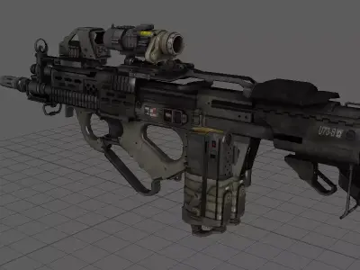 guns lowpoly gun with scope Low-poly 3D model