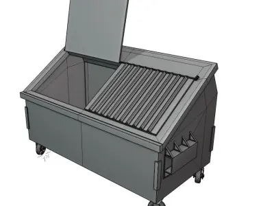 Dumpster trash can on wheels Free 3D model purchase