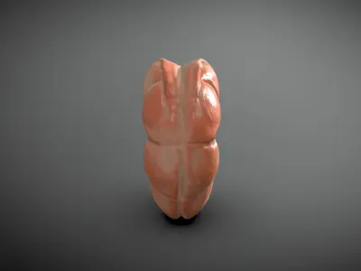 Shrimp clay sculpture 3D model