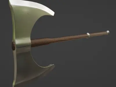 Battle axe 3D model 2