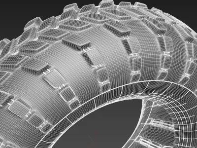 High poly tyre atv tire 3D model