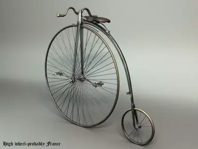 High wheel Low-poly 3D model