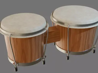 Bongo Drums Low-poly 3D model