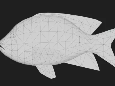 Snapper Low-poly 3D model 12