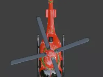 Stylized Christmas Helicopter 3D Model Low-poly 3D model purchase