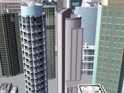 Buildings City building industrial park commercial housing 3D model V8