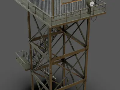 Guard Tower 01 Low-poly 3D model