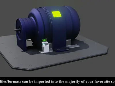 Sci Fi Power Generator - Low poly - Game Ready Low-poly 3D model