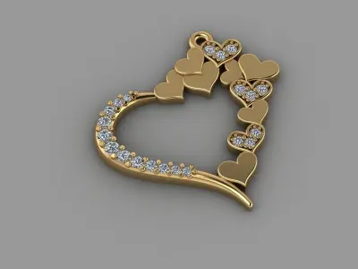 Love  Heart pendant Free low-poly 3D model