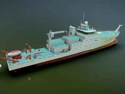 Research Ship Animation 3D model