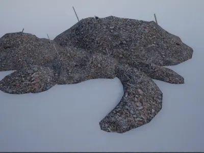 Stone Rubble Piles Low-poly 3D model