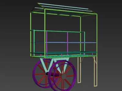 Metal Cart design Low-poly 3D model
