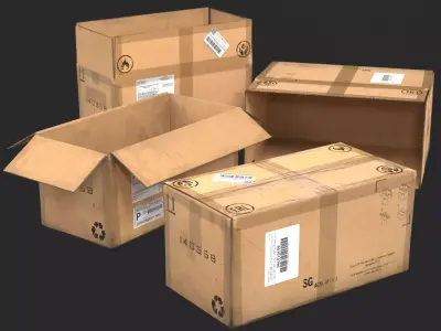 Cardboard box 3D model order