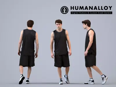 00505Liam005 - Adult Caucasian man exercising outdoors in 3D model