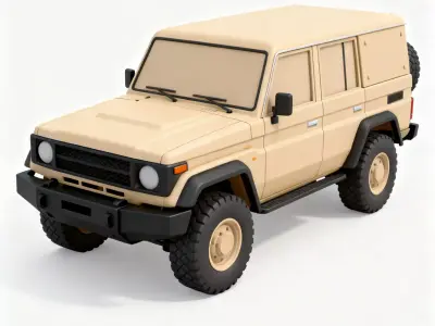 Stylized Desert Tactical SUV 3D Model Low-poly 3D model