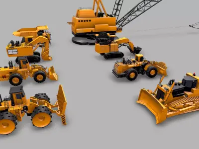 Construction and Mining Machines 3D Model Pack