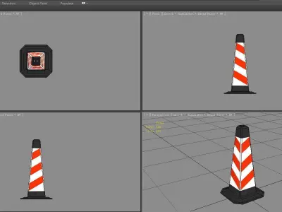 Traffic cone Low-poly 3D model 44