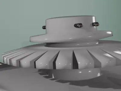 Low Poly Sci-Fi Battleship Game Ready Military Spaceship Asset Low-poly 3D model