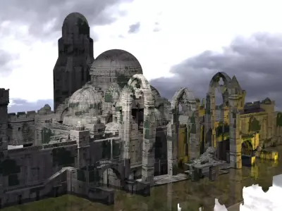 Narnian fortress forest Towers 3D model