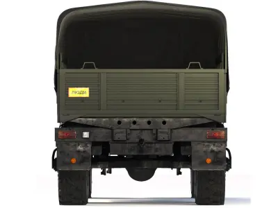 Ural 4320 tarpaulin body 1980 3D model