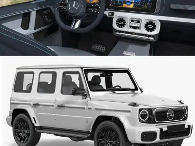 White Mercedes-Benz G580 2025 3D model