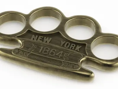 Vintage Police Knuckle New York 1864 Brass 3D model