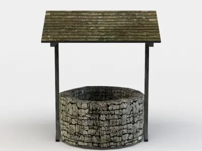 Well trash can Low-poly 3D model