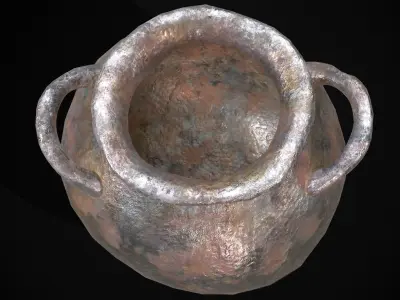 Metal Pot Low-poly 3D model