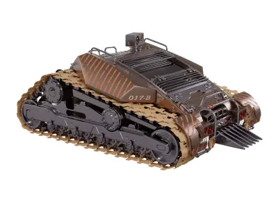 tracked military Low-poly 3D model